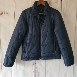 Abercrombie & Fitch Women’s M Puffer Jacket, Navy, Full Zip Front Classic Winter
